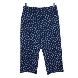 Alfred Dunner Petite Navy Blue Floral Cropped Pants - Size 10P